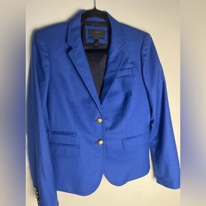 J. Crew Schoolboy Blue Blazer with Structured Shoulders and Notched Lapels